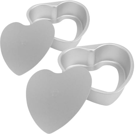Moule à Gâteau Cœur 2 Pièces en Alliage D’aluminium, Argenté