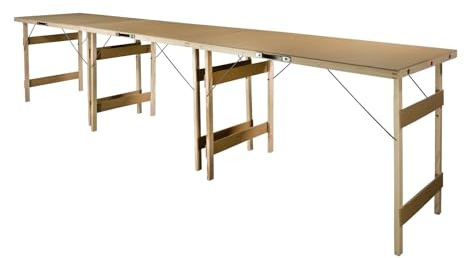 FIXKRAFT 3er Set Faltbarer Campingtisch Holz 100x56 Kleiner Klapptisch Camping Garten Tisch Klappbar Multifunktionstisch Tapeziertisch Beistelltisch mit Magnete