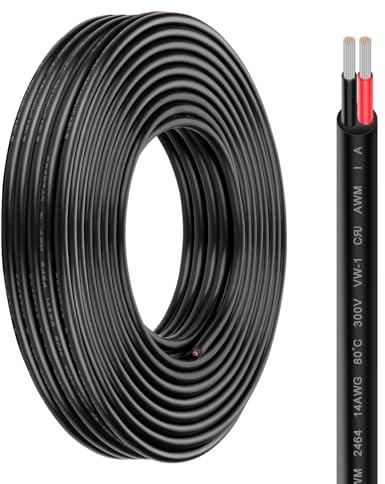 iGreely 2x2,0mm² KFZ Kabel 2 Adrig 10m, 2 Adriges Kabel 12V, Flexibel Verzinnter Kupferkabel für Lkw/Anhänger