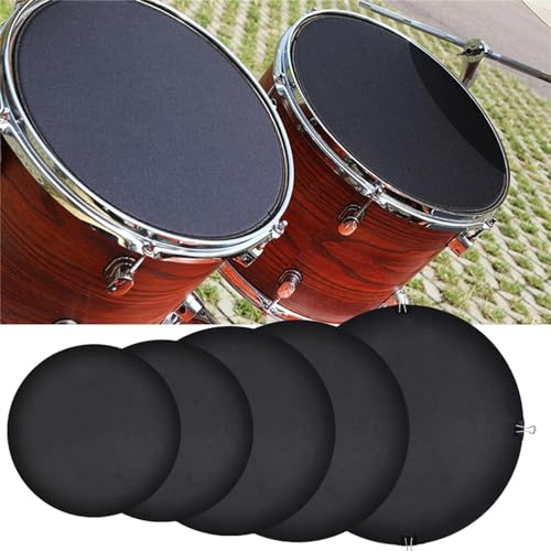 Alomejor Almohadillas de Mudo de Tambor de 10 Piezas Reducción de Ruido de Silenciador de Batería para Tambores para Platillos de Bombo con Materiales Resistentes de Goma de Espuma de 5 Mm de