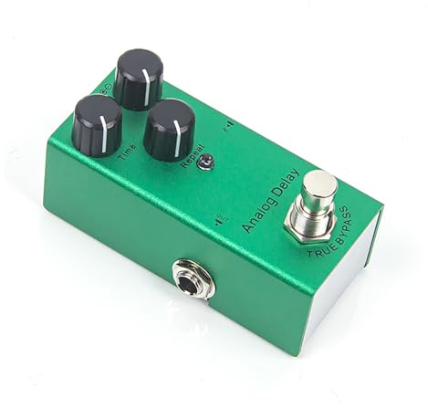 Pedal de efectos de guitarra eléctrica de retardo analógico, tamaño mini, bypass verdadero, reducción de ruido, aleación de aluminio, potencia de 9 V CC, retardo cálido de 20 ms-600 ms