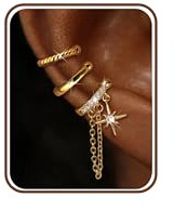 MILACOLATO Ear Cuff Örhängen Kvinnor Guld Utan Hål Örhängen Kvinnor Örhängen Med Justerbar Hypoallergen Falsk Helix Icke-Piercing Justerbar Clip