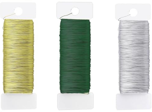 0,7 mm x 105 m Basteldraht Dünn, 3 Rollen Draht zum Basteln Basteldrähte Schmuckdraht Blumendraht Floristendraht Wickeldraht für Handwerk Blumen Weihnachtsdeko (35 m/Rolle)