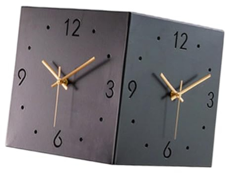 Fenteer Doppelseitige Eckwanduhr, tickt Nicht, modernes Einweihungsgeschenk, dekorative Uhr mit Licht für Küche, Café, Wohnzimmer