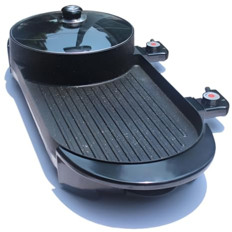 TS TAC-SKY 2-in-1-Elektro-Hotpot Und Grill, Mandarin-Enten-Design – Shabu-Shabu BBQ In Einem, Multifunktional For Braten/Kochen/Köcheln, Schnell Aufheizendes U-förmiges Element
