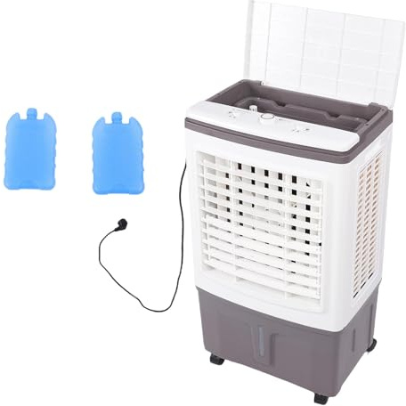 Raffreddatore d'Aria Evaporativo Condizionatore 26L Portatile 3000m³/h Oscillazione Automatica 3 in 1 Ventola di Raffreddamento Umidificante 3 Velocità 2 Impacco di Ghiaccio