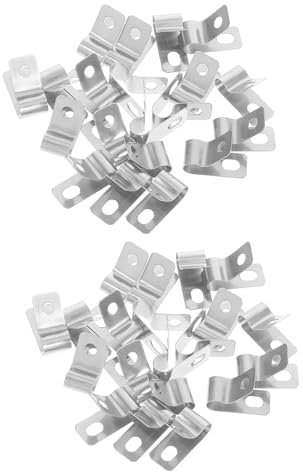 IWOWHERO Lot de 100 Clips de Câble en Acier Inoxydable 304 Forme R Résistants à la Chaleur et Ignifuges Clips Câbles Robustes pour Fixation de Fils pour Usage Industriel Domestique et