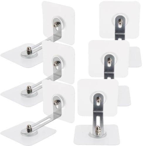 Toyvian 6 Anclajes Autoadhesivos Antivuelco para Muebles Pequeños Kit de Seguridad para Bebés Fijación sin Taladro para Armarios y Cajones Protección Infantil Hogar