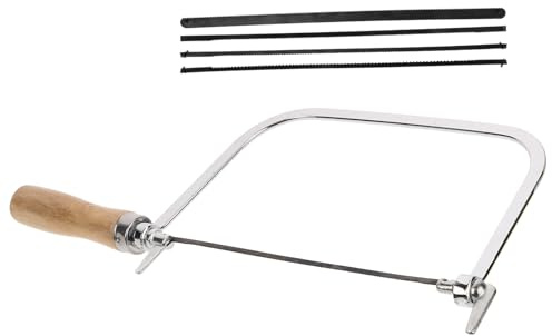 FENICAL Scie à Chantourner Manuelle avec Manche en Bois 7 Pouces, Scie à Main à Denture Fine Robuste pour Travail du Bois, Coupe Précise pour Bricolage et Découpe du Bambou, Outil Léger