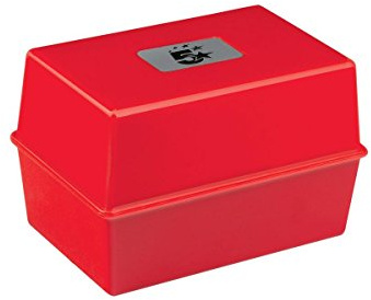 5 Star Office Card Index Box Capacity 250 Cards 8x5in 203x127mm Red