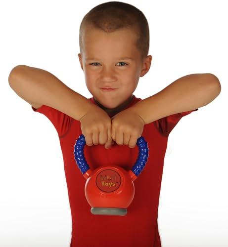 WOD Toys® Vattenkokare barn Kettlebell röd – säker, hållbar vattenkokare klocka tyngdlyftningsleksak för barn fitness – barn gym träning och träningsutrustning för småbarn och barn