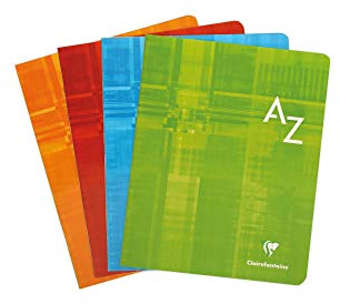 Clairefontaine 63748AMZC - Pack de 2 Directorios Alfabéticos con lomo grapados - 17x22 cm - 96 Páginas cuadrados - Papel Blanco 90 g - Cubierta de cartulinaresistente - Color Aleatorio