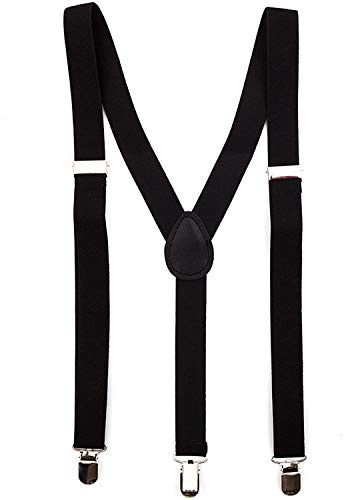 Party Factory Hosenträger, sattes Schwarz, 2,5 x 50-90cm, für Damen und Herren, Kostüm Accessoire, bis 195cm Körpergröße