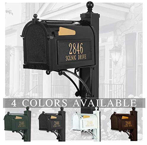 Whitehall™ Personalized Whitehall Capitol Mailbox with Side Address Plaques and Post Package (4 Colors Available)