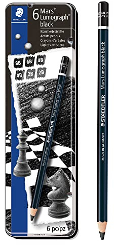 STAEDTLER Bleistift Mars Lumograph black, 6er Metalletui, Sie erhalten 1 Packung, Packungsinhalt: 6 er Etui