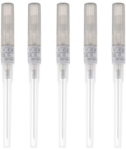 Supvox Stainless Steel Piercing Nadeln Set - 5 StüCk 16G Einweg FüR Ohr Nase Lippen Und Bauchnabel - Steril Und Einzeln Verpackt Einfach Zu Bedienen
