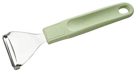 Fackelmann Ecolution Ziehschäler – Schäler aus rostfreiem Edelstahl, Holzfasern und Bio-Kunststoff – 18 cm x 6 cm großer Gemüseschäler in Mintgrün