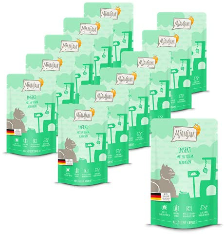 MjAMjAM - Premium Nassfutter für Katzen - Quetschie - Insekt mit saftigem Hühnchen, 12er Pack (12 x 125g), nachhaltig und getreidefrei, mit Insektenprotein