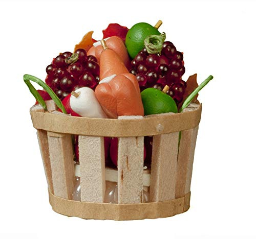 Town Square Miniatures Maison de Poupées Récolte Bushel Panier De Légumes Miniature Fruit Accessoire Boutique