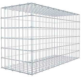 GABIONA Gabione 100 × 60 × 40 cm (L x H x T) – Steinkorb aus 4 mm Draht, Maschenweite 5 × 10 cm, C-Ring Verschluss + Gratis-Zange – ideal für Sichtschutz, Gabionenzaun, Gartenmauer und Steinkorbwand