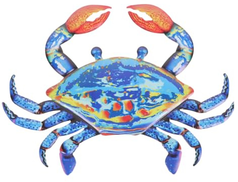 Happyyami Iron Crab Wall Hanging Decorative Ornament Simulation Figurine for Indoor Outdoor Garden Decoration