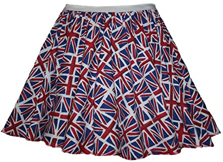 The Dragons Den Adults 15 (38cm) Length Union Jack Flag Skirt United Kingdom Great Britain Supporters Fancy Dress [S-M]