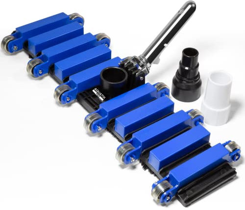 Aquatix Pro Pool Vacuum Head, 22 Extra Large Commercial Grade, 10 Weighted Plates, 2 x Hose Adapter, Aluminium Handle, Stainless Steel Balls, Flex Swivel Swimming Pool Head with Bottom Brush