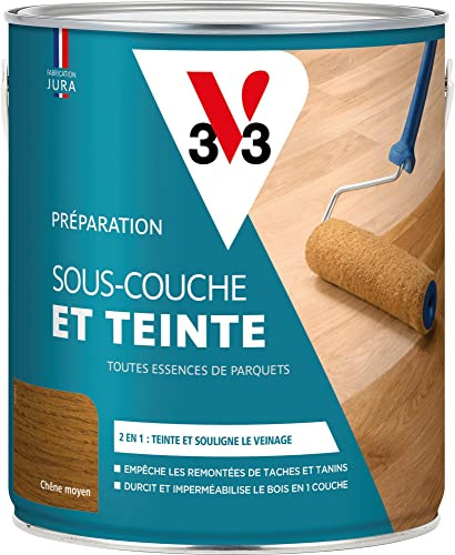 V33 Sous-couche & Teinte parquets, Chêne moyen, 2,5L