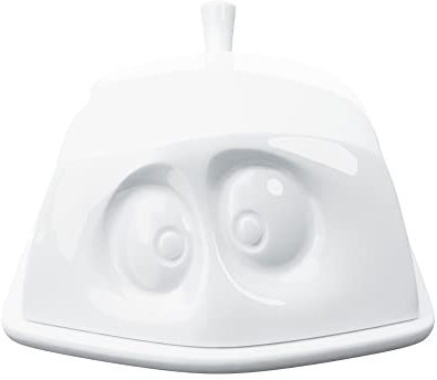 FIFTYEIGHT PRODUCTS / Butterdose „Versteckt“, (Porzellan, L: 15,5 cm B: 13 cm, H: 6,5 cm, Gewicht: 711g, weiß, Made in Germany)