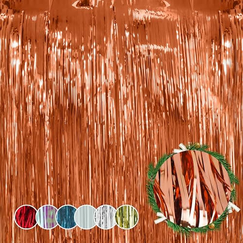 Fili di lametta natalizia in oro rosa da 1,2 m, capelli d'angelo, decorazioni per albero di Natale, decorazione per la casa per qualsiasi festa (oro rosa)