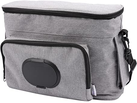 Babyruf Kinderwagen Organizer BO 200 | Babytasche | Kinderwagen Zubehör | Praktische Innenaufteilung | Wickeltasche | Isolierte Flaschenhalter | Verstellbares Schulterband | 31,5x10,5x18cm
