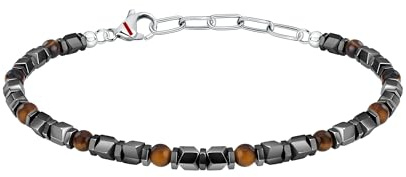 Sector No Limits Basic Herren Armband aus Stahl, Emaille, Hämatit, Tigeraugenstein - SZS96