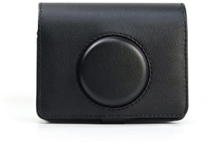For In-stax Mini EVO Camera Bag, Camera case, Classic Vintage PU Leather Compact Case Bag with Adjustable Removable Shoulder Strap, Protective Portable Case, Camera Bag Cover (Black)