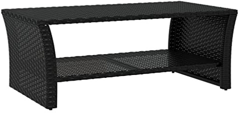 vidaXL Couchtisch Schwarz 100x50x40 cm Poly Rattan