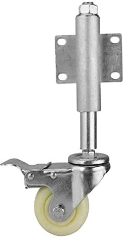 Möbelrollen, 12,7 cm Nylon-Torrad, gefederte Lenkrolle, stoßdämpfende Türrollen, strapazierfähige Rollen für Möbel, für Holz- oder Metalltore, höhenverstellbar 30/60 mm, Last 220 lbs Rolle (Bremse 60