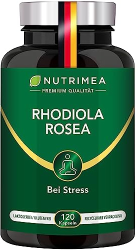 Laboratoires Nutrimea Rhodiola Rosea Kapseln | Extrakt 3200mg | Hochdosiert, Laborgeprüft | 3200 mg – 8:1 | Extrakt 3% Salidrosid | Premium Rosenwurz | 120 vegane Kapseln | Premium Qualität