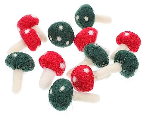 VINTORKY 12stücke Filzpilz Ornament Diy Girlande Kopfschmuck Material Für Basteln Und Handwerk Mit Filz Pilze Für Dekoration Und Kreativprojekte