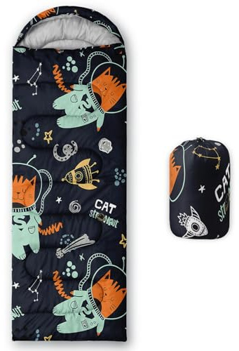 HOSIMA Schlafsack mit Cartoon-Hund, für Kaltes Klima, für Erwachsene, Mädchen und Jungen, wasserdicht, für Herren, warm, Camping, Wandern, Outdoor, Reisen, Jagd, Kompressionssack