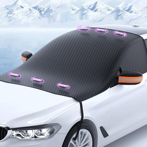 NOLLAM Frontscheibenabdeckung Winter für Alfa Romeo Giulietta Type 940 Sprint/Executive 2010–2020, Scheibenabdeckung Winterschutz, für Sommer UV-Schutz Wintergegen Schnee,Black