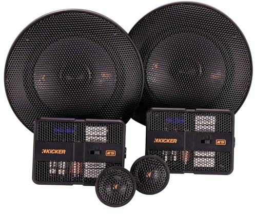 KICKER 51KSS504 KS-Series 5.25 Component System with 1 tweeters, 4-Ohm, Pair | Crisp highs, punchy midbass, factory speaker upgrade, silk dome sound, car door install, dedicated crossovers, 5 1/4 inch