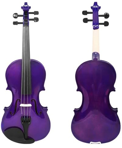 Violine Set Lila Violine 4/4 Ahornplatte Geschenk für Anfänger Violine Geeigneter Musikkurs für Lernen mit praktischen Teilen für Violine (Color : 4/4Set)
