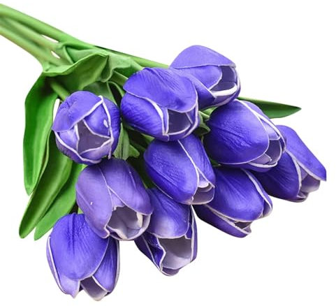 ZFISH Tulpenblume, künstlicher Tulpenstrauß, 1 Stück, PE-Schaum, künstliche Blume, Hochzeitsdekoration, Hausgarten, Blumenstrauß, Dekoration, Geschenk, Lila, Einheitsgröße