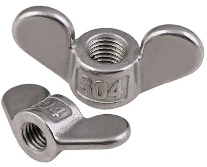 DUOCAI flügelmutter M4 M5 M6 M8 M10 M12 Flügelmutter 304 Edelstahl Große Ohren Mutter handfest anziehen (Size : M5 x 10pcs)