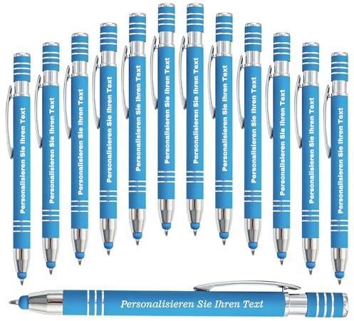 LINMQIU Benutzerdefinierte Kugelschreiber, personalisieren Sie Ihre Geschäftsinformationen, Telefonnummer, für Firmenwerbung, schwarze Tinte, personalisierter Stift mit Firmennamen - 12Stück