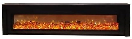 XXAD553TY Chimenea de Pared Soporte for TV, exhibición de Almacenamiento en Blanco Simple, Mueble for TV, Chimenea, Soporte de TV de Vidrio, decoración Chimenea(B2200x320x600mm1)