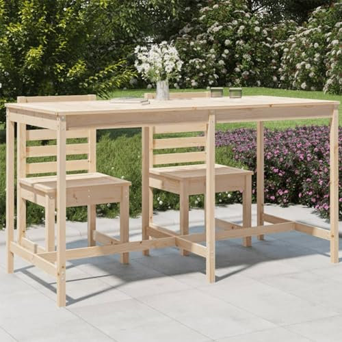 Buzaza Gartentisch Terrassentisch Wetterfest Lounge Tisch Outdoor BalkonhäNgetisch 203,5x90x110 cm Massivholz Kiefer