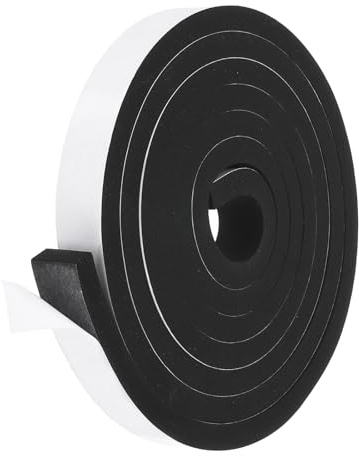 PATIKIL Weather Stripping Door Seal Strip, 1 Inch x 1/2 Inch x 10 Ft Self Adhesive Soundproof High Density Foam Tape Insulation for Door Window Air Conditioning, Black