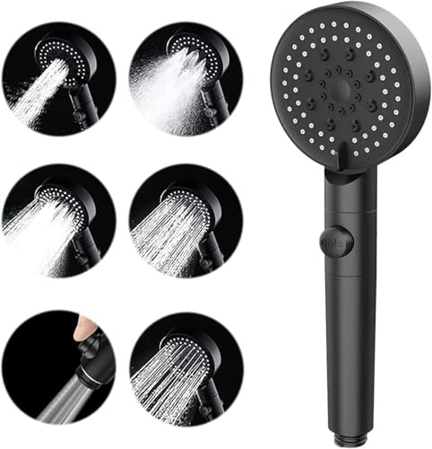 PacuM High Pressure Water Saving Shower Head with 5 Spray Modes Handheld
