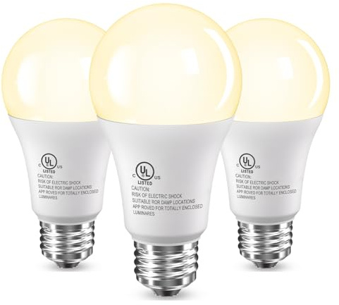 TJOY LED Light Bulbs, 100 Watt Equivalent A19 LED Bulbs, Soft Warm White 2700K, Energy Saving Light Bulb with E26 Standard Base, 1500 Lumens Non Dimmable Lamp Bulb for Home Bedroom Kitchen, 3 Pack