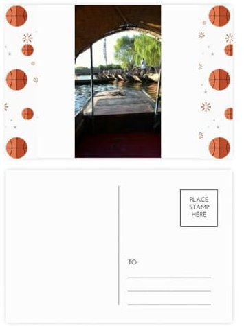 Scene Of Outside Art Deco Fashion Basketball Postkarten-Set, Dankeskarte, Versandseite, 20 Stück